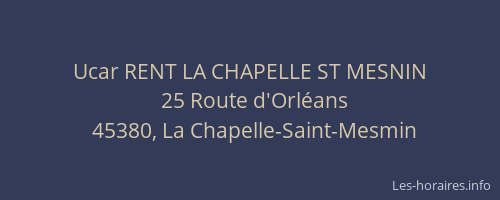 Ucar RENT LA CHAPELLE ST MESNIN