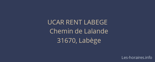 UCAR RENT LABEGE