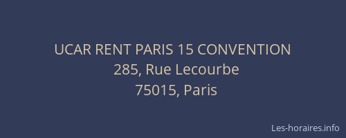 UCAR RENT PARIS 15 CONVENTION