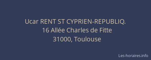 Ucar RENT ST CYPRIEN-REPUBLIQ.