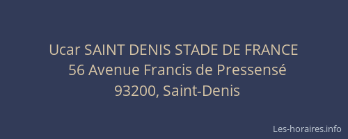 Ucar SAINT DENIS STADE DE FRANCE