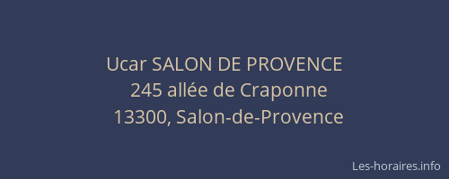 Ucar SALON DE PROVENCE