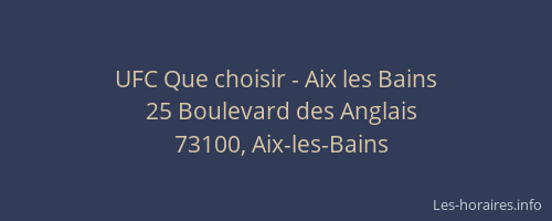 UFC Que choisir - Aix les Bains
