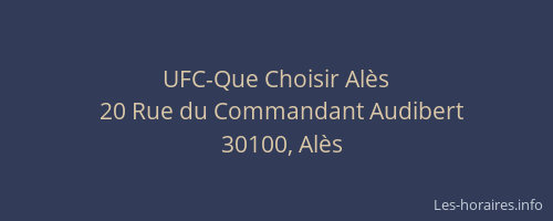 UFC-Que Choisir Alès