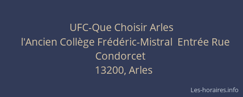 UFC-Que Choisir Arles