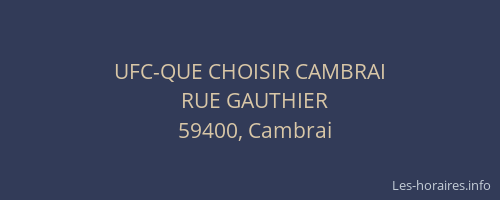UFC-QUE CHOISIR CAMBRAI