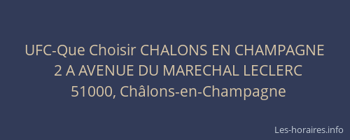 UFC-Que Choisir CHALONS EN CHAMPAGNE