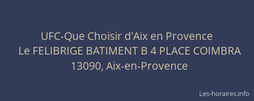 UFC-Que Choisir d'Aix en Provence