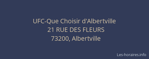 UFC-Que Choisir d'Albertville