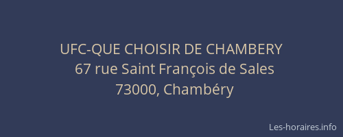 UFC-QUE CHOISIR DE CHAMBERY