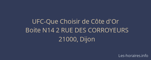 UFC-Que Choisir de Côte d'Or