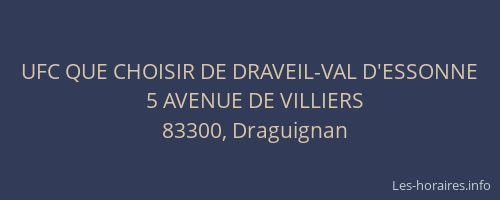 UFC QUE CHOISIR DE DRAVEIL-VAL D'ESSONNE