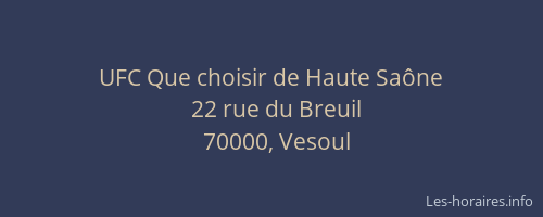 UFC Que choisir de Haute Sa&ocirc;ne
