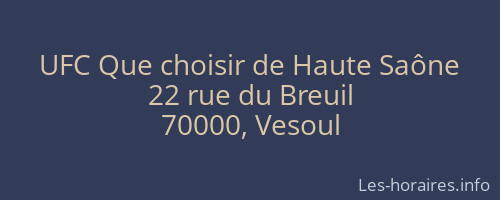 UFC Que choisir de Haute Saône