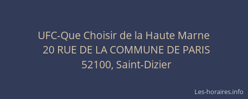 UFC-Que Choisir de la Haute Marne