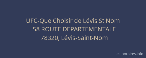 UFC-Que Choisir de L&eacute;vis St Nom