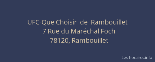 UFC-Que Choisir  de  Rambouillet