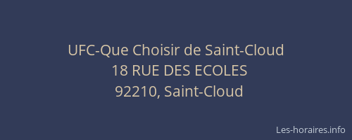UFC-Que Choisir de Saint-Cloud