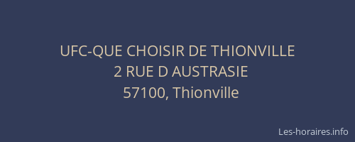 UFC-QUE CHOISIR DE THIONVILLE