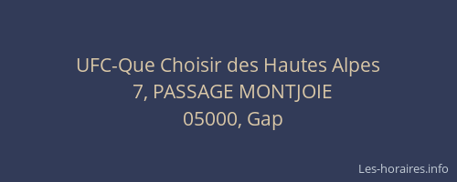 UFC-Que Choisir des Hautes Alpes