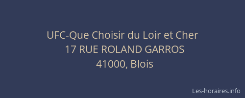 UFC-Que Choisir du Loir et Cher