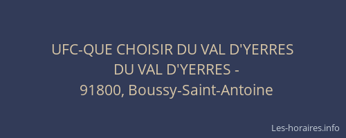 UFC-QUE CHOISIR DU VAL D'YERRES