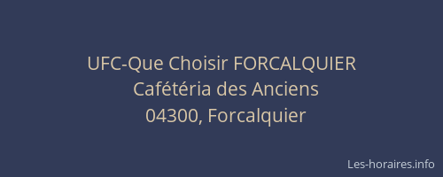 UFC-Que Choisir FORCALQUIER