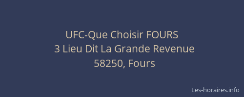 UFC-Que Choisir FOURS