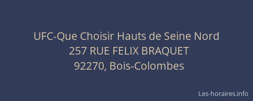UFC-Que Choisir Hauts de Seine Nord