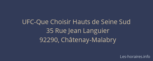 UFC-Que Choisir Hauts de Seine Sud