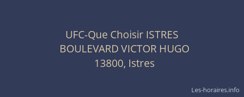 UFC-Que Choisir ISTRES