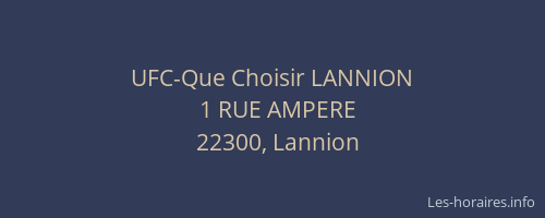 UFC-Que Choisir LANNION