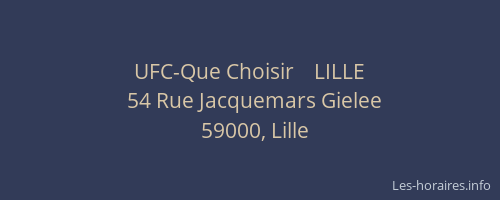 UFC-Que Choisir    LILLE