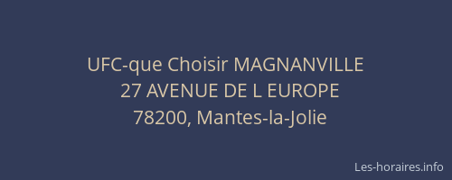 UFC-que Choisir MAGNANVILLE
