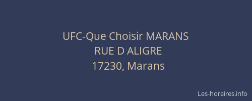 UFC-Que Choisir MARANS