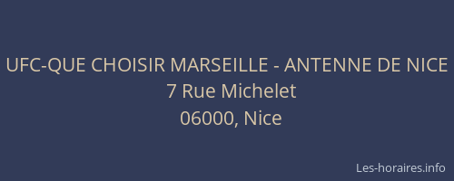 UFC-QUE CHOISIR MARSEILLE - ANTENNE DE NICE