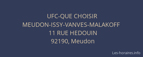 UFC-QUE CHOISIR MEUDON-ISSY-VANVES-MALAKOFF