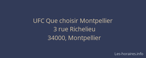 UFC Que choisir Montpellier