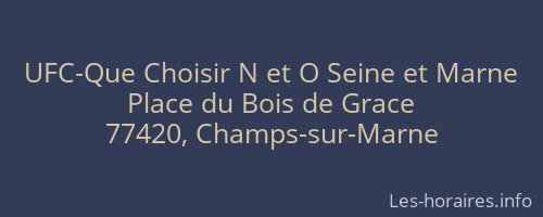 UFC-Que Choisir N et O Seine et Marne