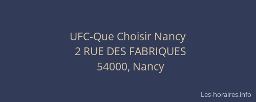 UFC-Que Choisir Nancy
