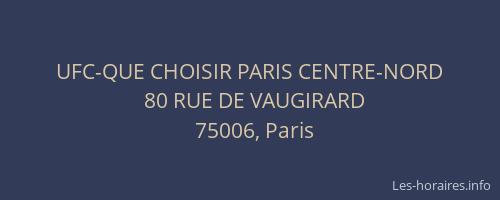 UFC-QUE CHOISIR PARIS CENTRE-NORD