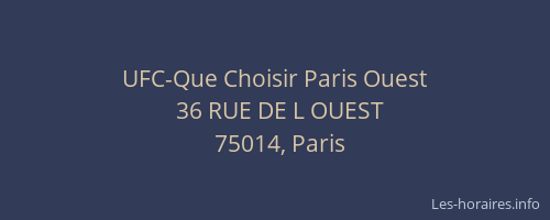 UFC-Que Choisir Paris Ouest