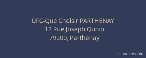 UFC-Que Choisir PARTHENAY