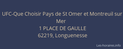 UFC-Que Choisir Pays de St Omer et Montreuil sur Mer