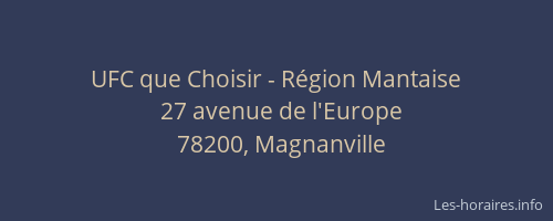 UFC que Choisir - R&eacute;gion Mantaise