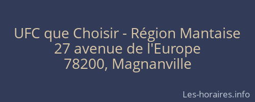 UFC que Choisir - Région Mantaise