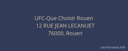 UFC-Que Choisir Rouen