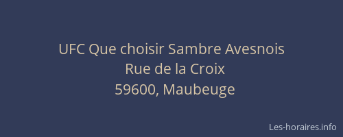 UFC Que choisir Sambre Avesnois