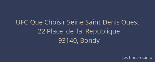 UFC-Que Choisir Seine Saint-Denis Ouest