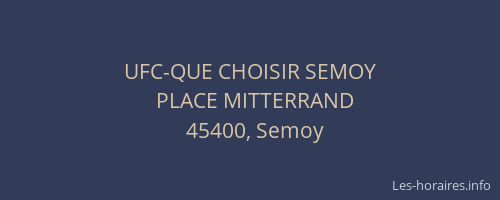 UFC-QUE CHOISIR SEMOY